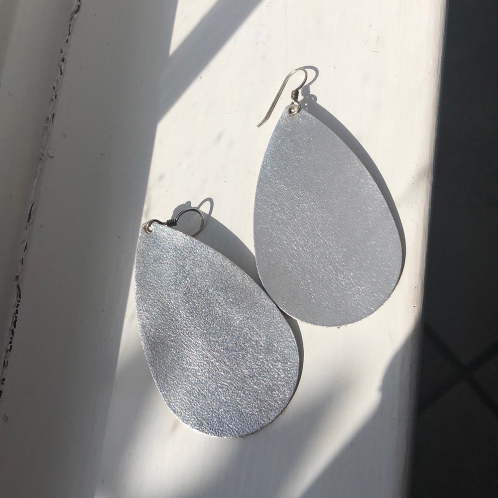 Nickel & Suede Signature Silver Earrings